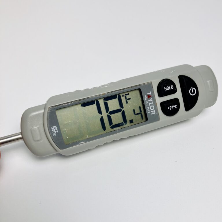 Instant read thermometer at 78.4 F