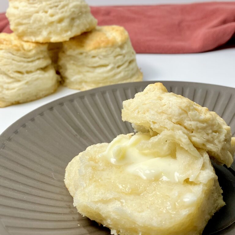 Rolled sourdough biscuits