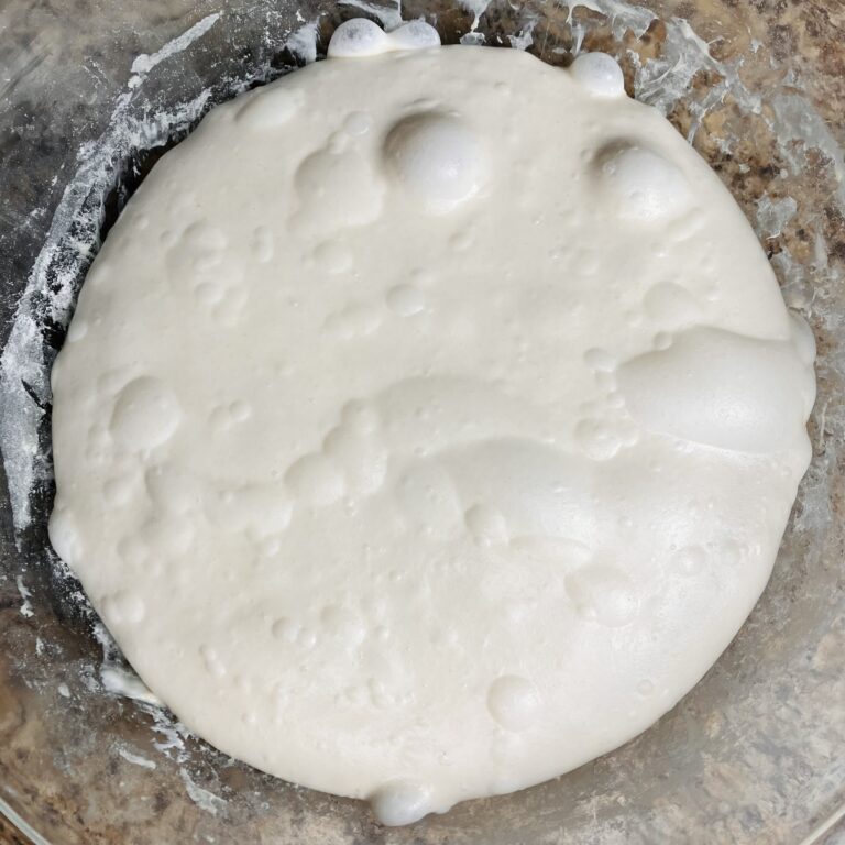 dough after bulk fermentation completion