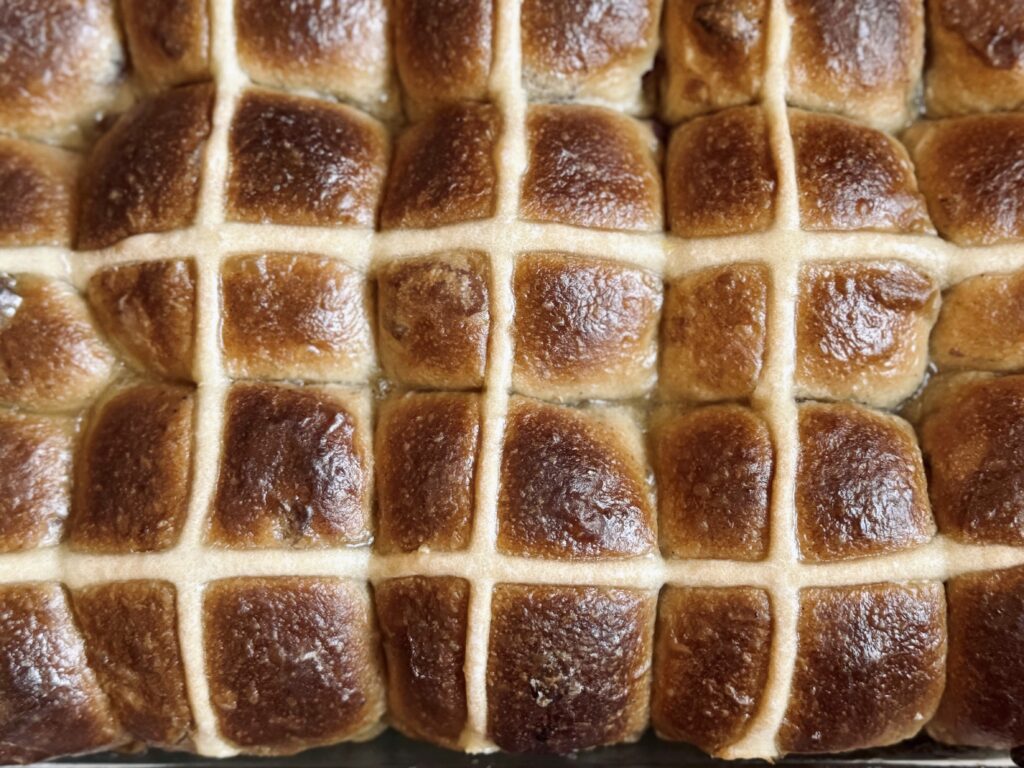 sourdough hot cross buns