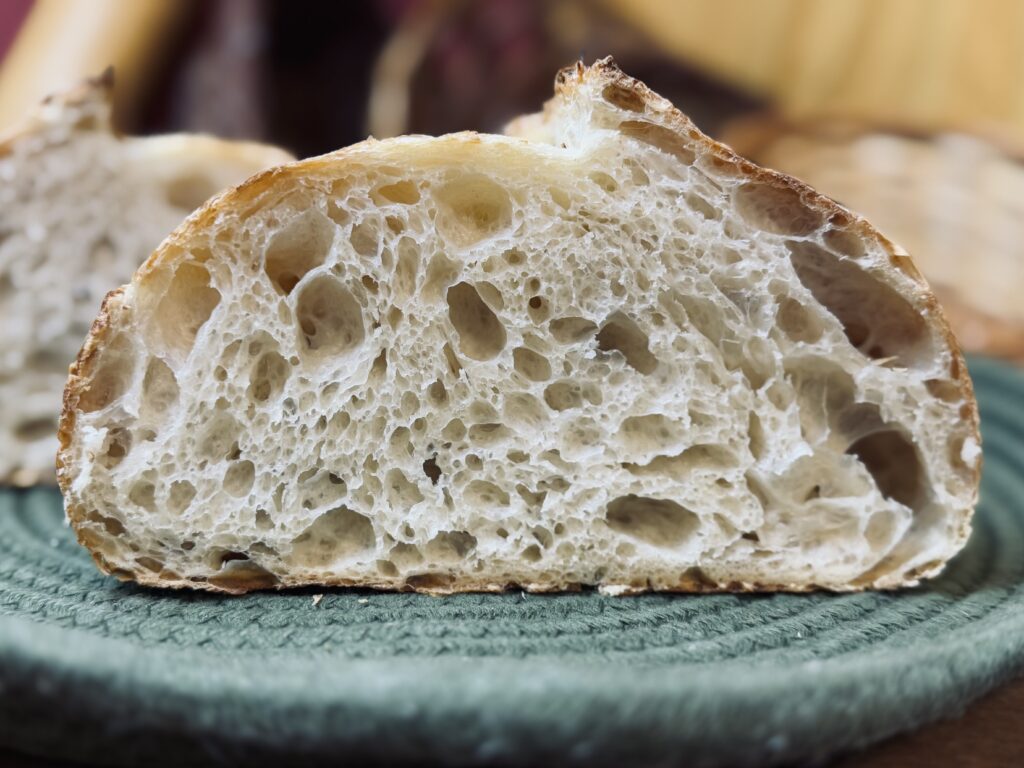 open-crumb sourdough bread